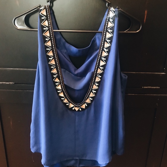 Navy Embellished Swing Top - Picture 3 of 3